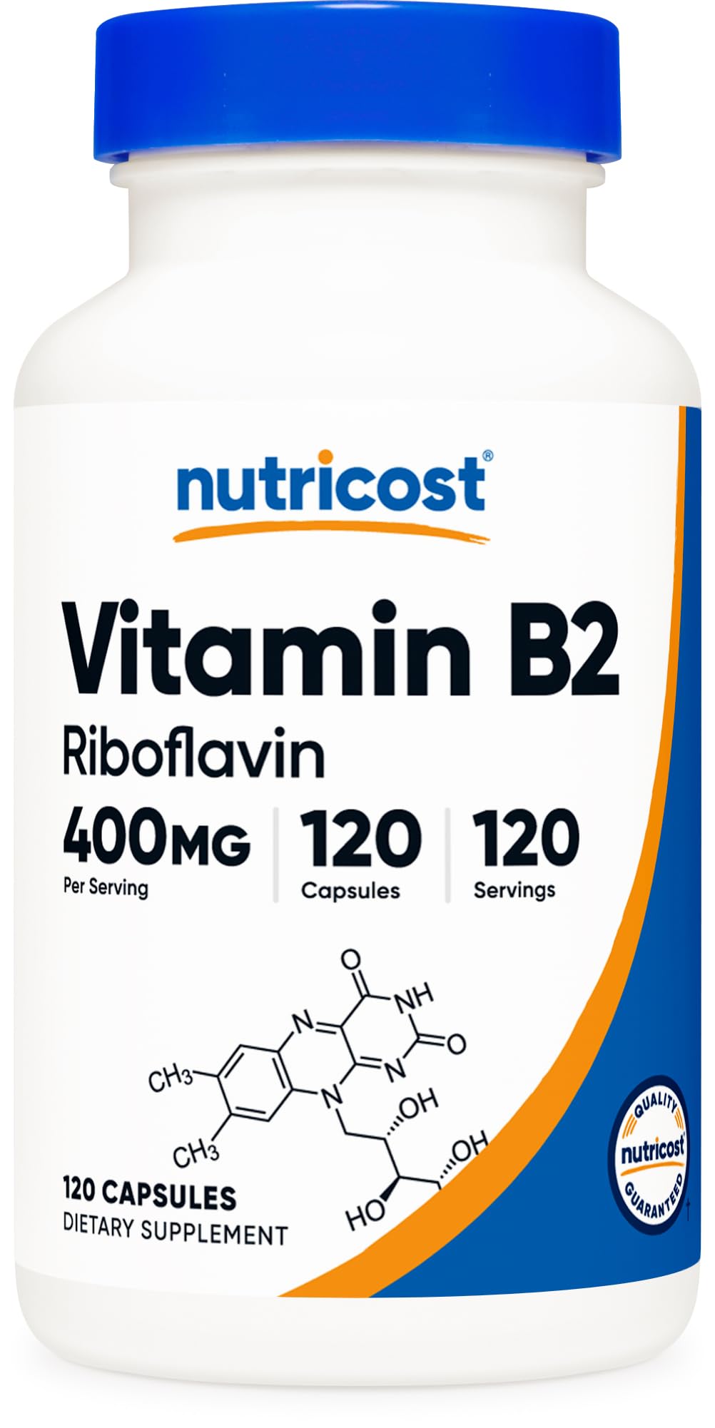 Nutricost Vitamin B2 Riboflavin 400mg, 120 Capsules