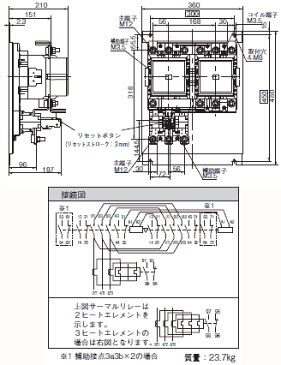 標準形電磁開閉器（ケースカバーなし） 富士電機SW-N12RM AC200V　2a2b