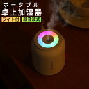 usb 加湿器 卓上 オフィス 卓上加湿器 小型 おしゃれ 超音波式 静音 加湿器 コンパクト ベッドサイド デスクワーク 加湿器 led ライト付き 交換用フィルター付き