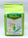 商品特長 ●本剤は水面施用されると、主に根部から速やかにイネ体内に吸収され上位3節間の伸びを効果的に抑制します。 その結果イネの曲げモーメント（草丈×生体重）を低下させ耐倒伏性を高めます。 ●倒伏の予測可能な出穂7～20日前の時期に処理できるので、倒伏の予測される圃場での対応薬剤として使用できます。 ●処理されたイネは、上位葉が直立し受光態勢の良い草姿となります。その結果、登熟歩合・千粒重が向上することが期待できます。 ●本剤処理により倒伏が軽減され、品質、収量が安定し収穫作業も能率的に行えます。 ●適正薬量（2～3kg/10アール）では連年使用しても水稲生育への影響はほとんどありません。 ●無人ヘリコプタ－でも処理できます。 商品名 スマレクト粒剤 分類 水稲植物調整剤 有効成分 パクロブトラゾール・・・0.60％ 毒性 普通物 内容量 3kg 適用作物名 水稲 適用病害虫・雑草 節間短縮による倒伏軽減,登熟歩合向上 注意事項 ※製品のラベルには適用病害虫の範囲及び使用方法、効果・薬害・安全上の注意などが記載されております。よくお読みいただいて、適切な方法でご使用ください。 ※パッケージは予告無しに変更になる場合がございます。