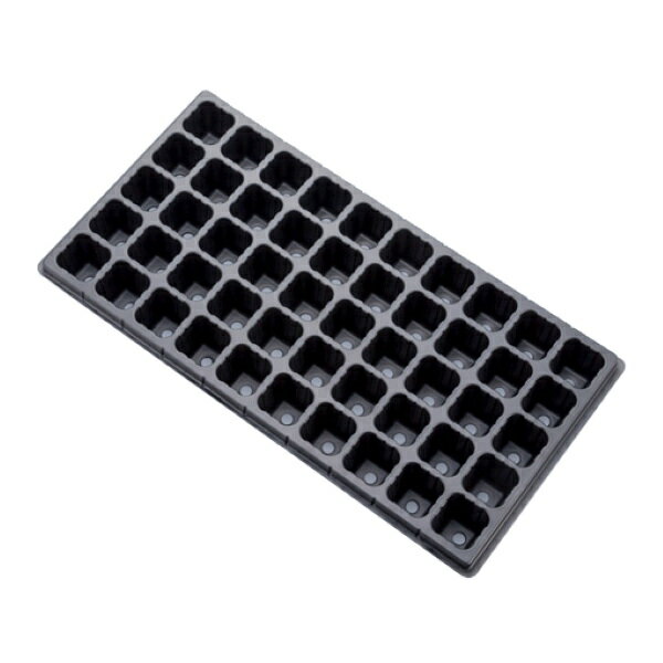 商品特徴 コストパフォーマンスに優れた 汎用性の高い手植え用プラグトレーです。 商品名 プラグトレー50 仕様 ■材質：　PS(ポリスチレン) ■規格：　50穴 ■配列：　5×10 ■外寸：　280mm×545mm ■色：　黒 入数 100枚 備考 ※改良に伴い、仕様・パッケージ等予告無しに変更となる場合がございます。予めご了承ください。 Powered by EC-UP