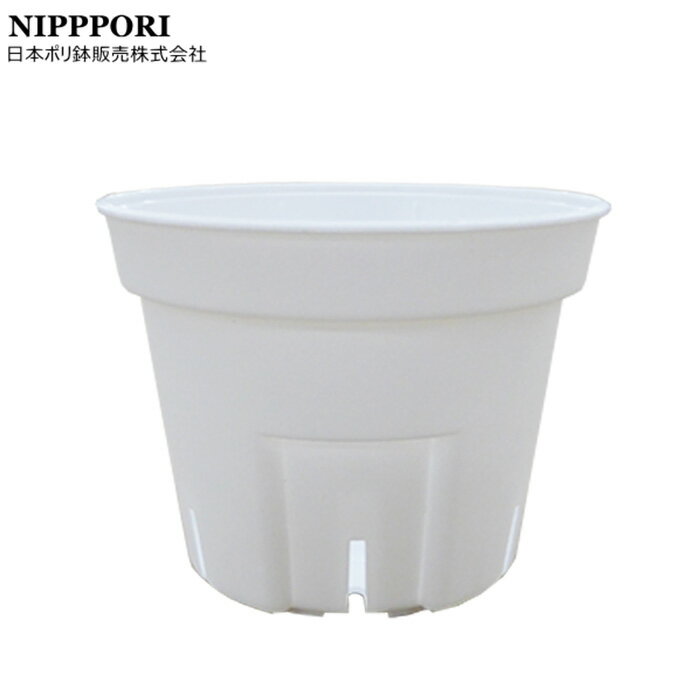 日本ポリ鉢販売　Sポット丸型60　3000個入　白　スリットポット　小型　スリット鉢　プラ鉢　ラベル挿し対応　多肉植物　サボテン