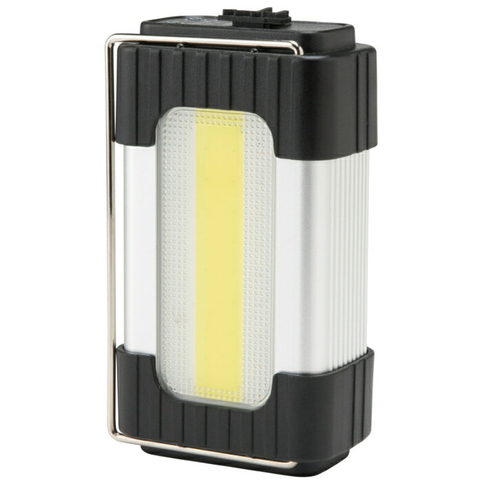 非常用電源として便利なモバイルバッテリー。 充電式で繰り返し使えるリチウムイオン電池式。 便利な電池残量表示機能付き。 高輝度8Wの明るいLEDライトを搭載。 緊急時に使えるフラッシュライト機能。 持ち運びに便利なハンドル及びクリップ付き。 型　番：80125 品　名：ポータブルバッテリー LEDライト 材　質：LED・スチール・プラスチック サイズ：W82xH145xD55mm 重量：385g 電　源：リチウムイオン電池内蔵（4800mAh） 充電時間：約8.5時間 入力：マイクロUSB 出力：TypeA USB DC5V/1A 出力：DCジャック DC5V/2A 光　源：LED 明るさ調節2段階・フラッシュ機能 点灯時間：LEDライト強約5時間 弱約10時間 付属品：USBTypeA-マイクロUSBTypeBケーブル　1本 ※DCケーブルは付属していません ※電池及びLEDの交換はできません。 ※お取り寄せ商品です。 発送の目安はご注文後2〜5日となります。 ご注文後、在庫確認をした際に品切れが判明した場合、 ご注文をキャンセルさせていただく場合がございます。 あらかじめご了承くださいませ。 キャンプ用品 アウトドア用品 防災用品 停電対策 常夜灯 etc