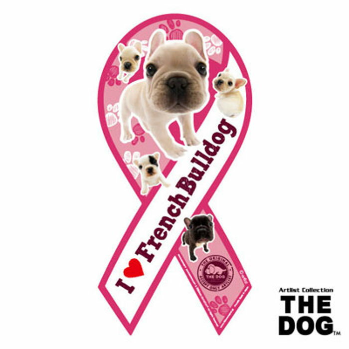 Rakuten - リボンマグネット　THE DOG（ザ・ドッグ）フレンチブルドッグ 【メール便発送】【送料込】マグネット リボン ステッカー