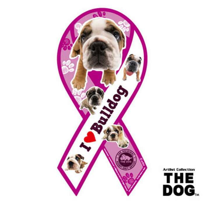 Rakuten - リボンマグネット　THE DOG（ザ・ドッグ）ブルドッグ 【メール便発送】【送料込】マグネット リボン ステッカー