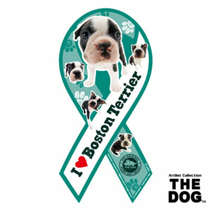 リボンマグネット　THE DOG（ザ・ドッグ）ボストンテリア 【メール便発送】【送料込】マグネット リボ..