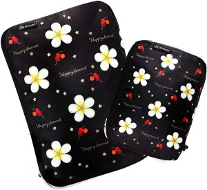 圧縮バッグ 【2個セット】 (花柄) ファスナー 簡単圧縮 スーツケース 衣類スペース 50%節約