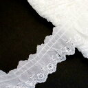 フリルレース 花柄 オフホワイト 約19mm巾 1m単位のカット売り