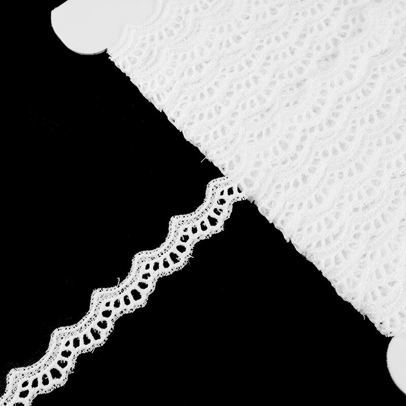 綿レース コットンレース 綿100％ 約8mm巾 ホワイト 1m単位のカット売り ぬい服 ドール衣装 甚平