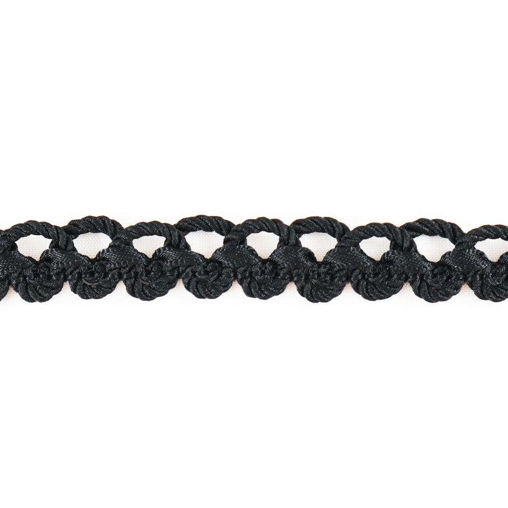 ツイストサテンブレード　1m単位のカット売り　黒【洋服　ワンピース　裁縫　ハンドメイド　手芸　手作り】