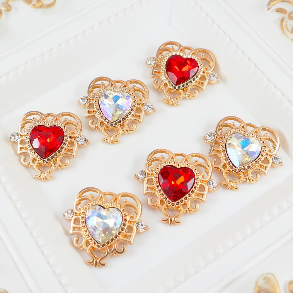 1個単位で購入可能　ハート型　パーツ　ゴールド　装飾　推し活　金属　デコレーション