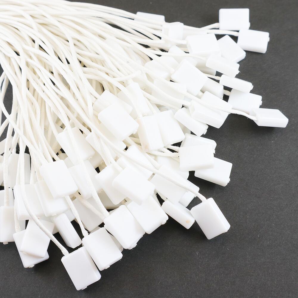 タグ付け用紐　タグ紐　20本セット　ホワイト　ワックスコード　【ホスピン　ハンドメイド　アパレル　..