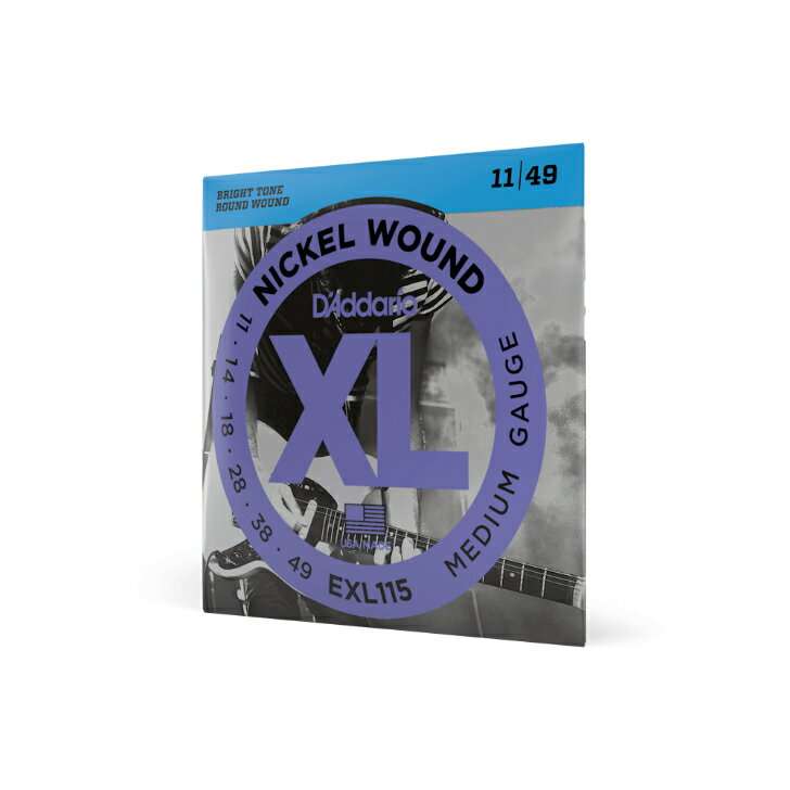 【エレキギター弦】 ダダリオ ギター弦 D'Addario EXL115 Blues / Jazz Rock 11-49 XL NICKEL ブルース ジャズ ロック エレキ弦 エレキ ギター 弦