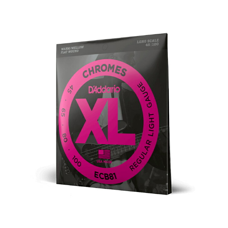 yGLx[Xz __I D'Addario ECB81 Long Scale 45-100 XL CHROMES FLAT WOUND tbgEh WYx[X OXP[ Ki x[X 