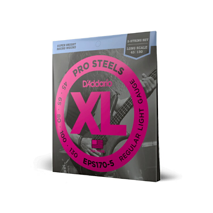 yGLx[Xz __I D'Addario EPS170-5 5-String Long Scale 45-130 XL PROSTEELS 5x[X Ki x[X 