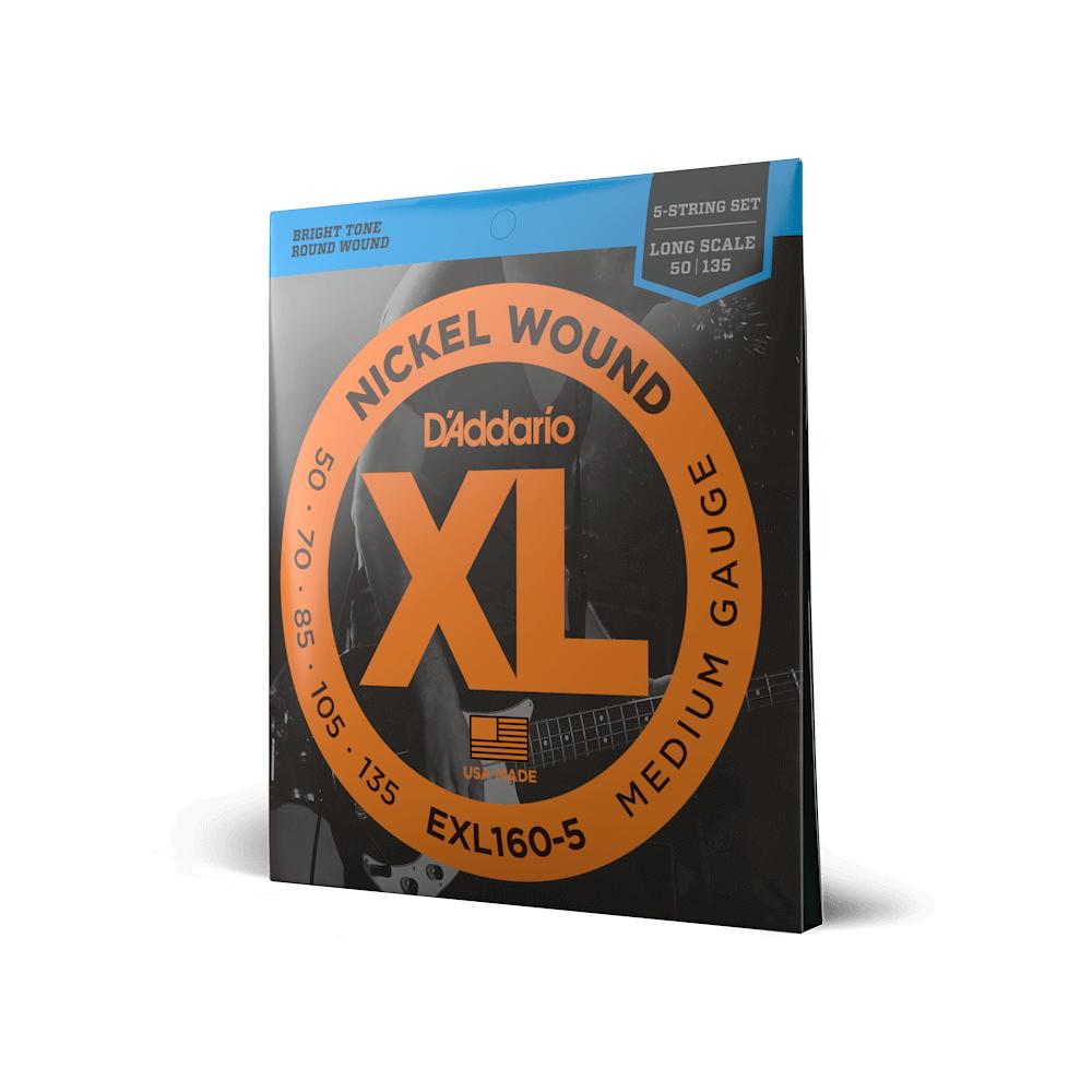 yGLx[Xz __I D'Addario EXL160-5 Medium 5-String Long 50-135 XL NICKEL Ki x[X 