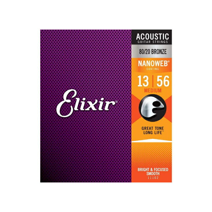 Elixir ƥå 11102 80/20 BRONZE NANOWEB MEDIUM 13-56 ꥯ ƥ󥰸 ϥƥ Ĺ  ƥå  