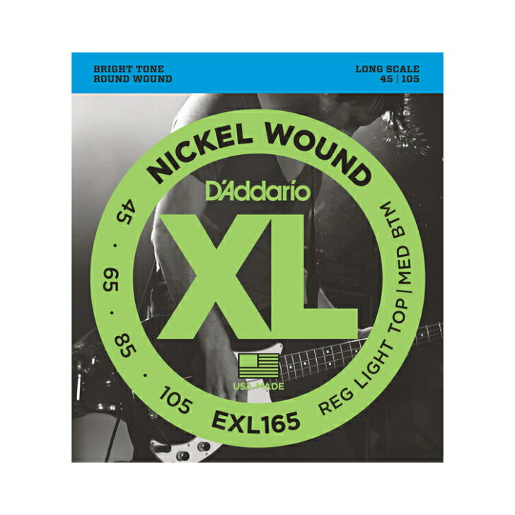 ڥ쥭١ۥꥪ D'Addario EXL165 NICKEL WOUND 45-105 REG LIGHT TOP/MED BTM 󥰥  ١ 