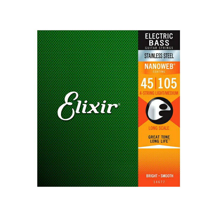 Elixir ١ 14677 NANOWEB 4 LONG SCALE 45-105 STAINLESS ꥯ ƥ󥰸...