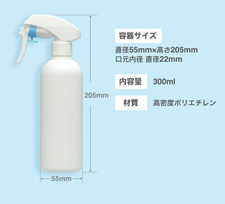 遮光スプレーボトル 300ml 10本 / 50本 / 100本 ガンスプレータイプ 次亜塩素酸水 アルコール 有機溶剤 対応 遮光スプレー トリガースプレー 空ボトル 空容器 詰め替え 容器 2