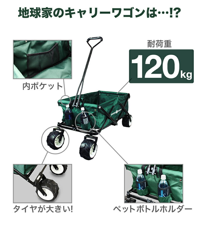 キャリーカート キャリーワゴン 耐荷重120キロ 折りたたみ式 コンパクト収納 お出掛け キャンプ 釣り camping buddy通販格安セール情報 楽天 通販