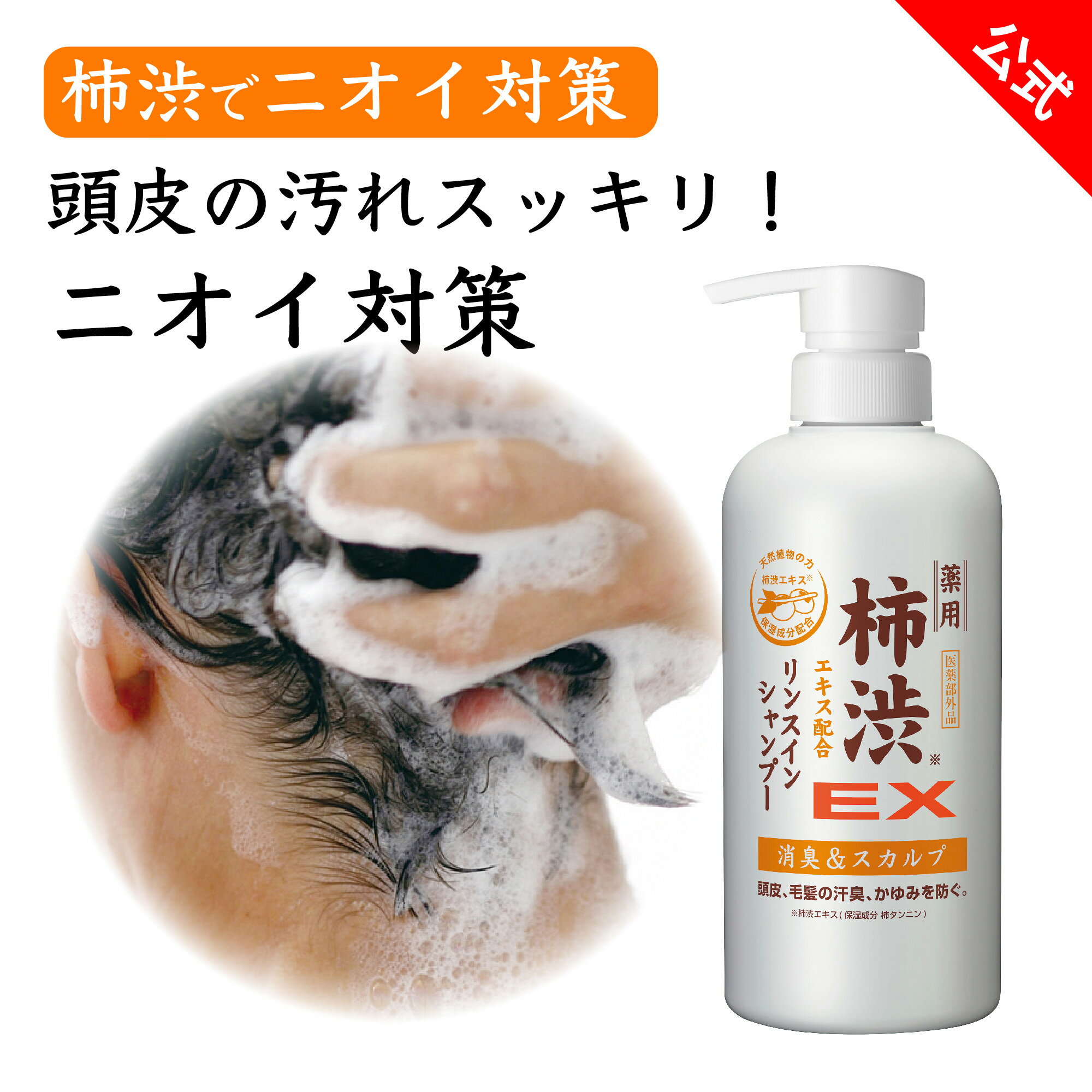 【 エスジェ 薬用柿渋エキス配合リンスインシャンプー 】 薬用 医薬部外品 本体 ボトル 柿渋 シャンプー リンスインシャンプー リンス ヘアケア タンニン 臭汗 頭皮 匂い 臭い ケア 頭 加齢臭 髪 髪の毛 ミント 香り ギフト プレゼント 実用的 日本製 生協 公式