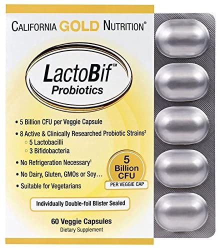 california gold nutrition LactoBif プロバイオティクス 60錠 CFU 50億個 ベジカプセル カリフォルニアゴールド ニュートリション ビフィズス菌 乳酸菌 サプリメント 粒 錠剤 腸 腸活 サプリ 女性 男性 健康 美容 腸内環境 免疫 ヴィーガン ベジタリアン 乳酸菌サプリ