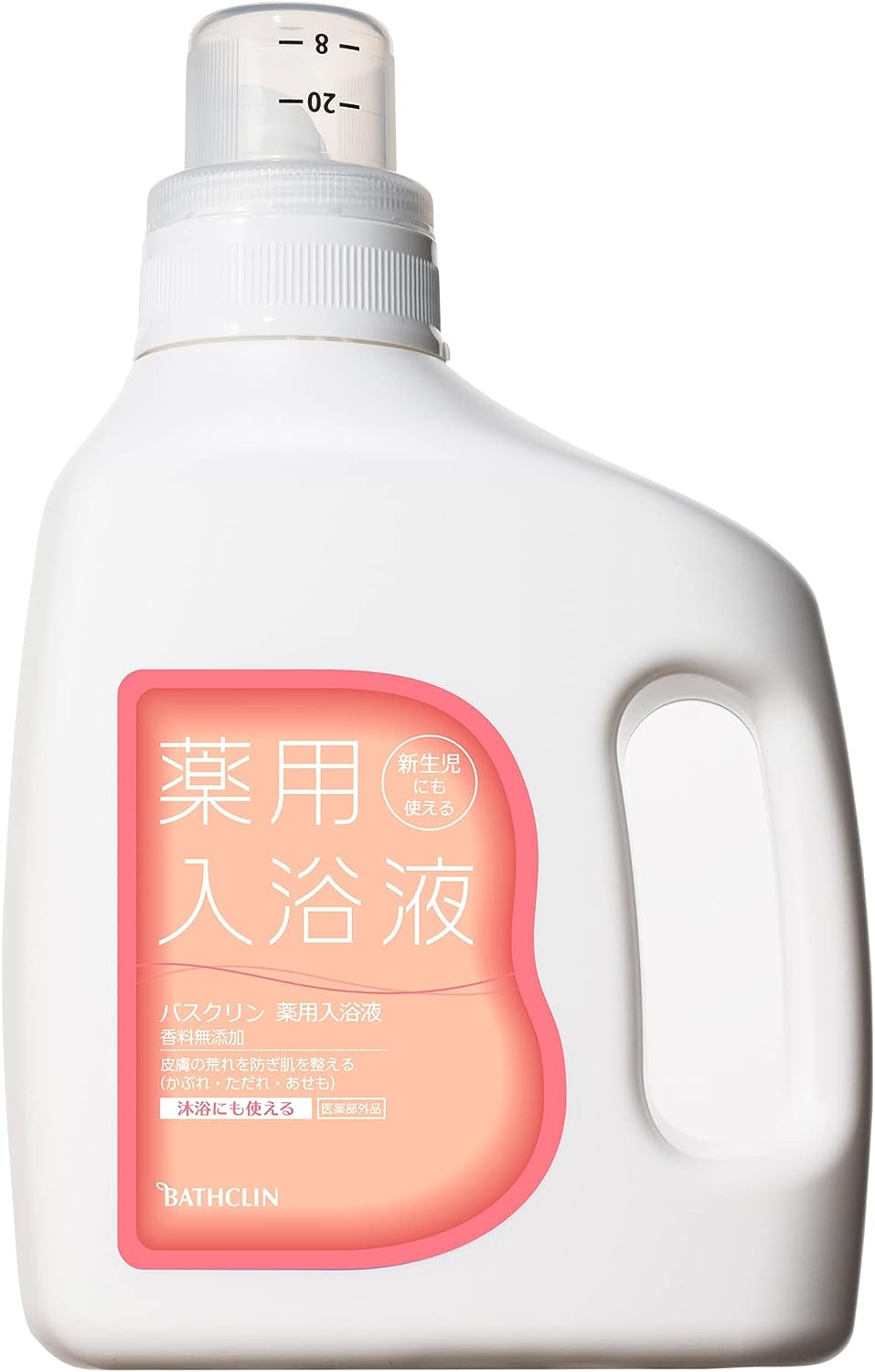 清潔にしながら、肌を保護する効果も。 1本で「細菌の繁殖を防ぐ」「炎症を抑える」「保湿する」という3つの働きと、「弱酸性」で肌にうれしい特長を持つ「バスクリンの薬用入浴液 香料無添加」。沐浴や入浴をしながら、有効成分*²*³が入浴効果を高めて、おむつかぶれやただれ・あせも・肌荒れを予防し、保湿成分*¹が肌を乾燥から守ります。 香料や着色料、アルコール、パラベンは無添加。水道水に含まれる塩素を除去して、やわらかなお湯にする肌にやさしい入浴液です。ぜひ、毎日お使いください。 ＊1 保湿成分:ベにふうき茶エキス、オーガニックホホバ油、甘草抽出末 ＊2 有効成分:ピリドキシン塩酸塩(ビタミンB6) ＊3 有効成分:シメン－5－オール 原材料・成分 有効成分 ビリドキシン塩酸塩(ビタミンB6）～抗炎症作用 シメン－5－オール（イソプロピルメチルフェノール）～殺菌作用 その他成分 流動パラフィン、濃グリセリン、白色ワセリン、POEセチルエーテル、ステアリン酸ソルビタン、茶エキス－1、甘草抽出末、ホホバ油、ラベンダー油、天然ビタミンE、BG、グリシン、ラウロイルメチルタウリンNa、フェノキシエタノール、pH調整剤 ※茶エキス－1、甘草抽出末、ホホバオイル、ラベンダー油、天然ビタミンE～保湿剤 ※グリシン（アミノ酢酸）～塩素除去剤 ※動物性油脂は配合されていない。