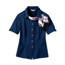事務服 制服 オーバーシャツ(リボン付)レディース ホームクリーニング セロリー Selery S50121 吸水 速乾 ニット