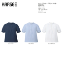 事務服 スタンドカラー ギャザーブラウス ストライプ レディース ホームクリーニング カーシーカシマESB756 八分丈