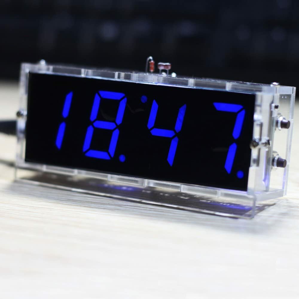 LED時計 DIYデジタルLED時計キット 4桁 LEDクロ