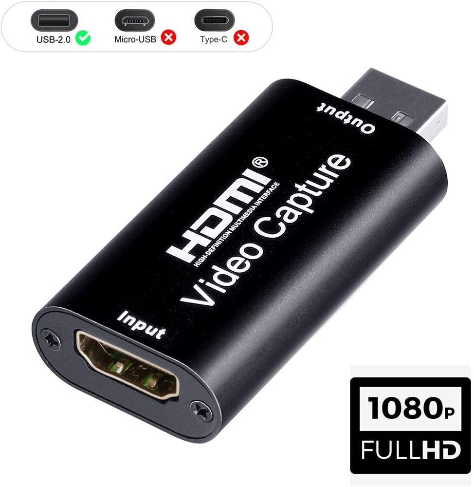 超小型 USB2.0対応 HDMIキャプチャーカード ビデオキャプチャーボード ゲーム実況生配信・画面共有・録画・ライブ会議用