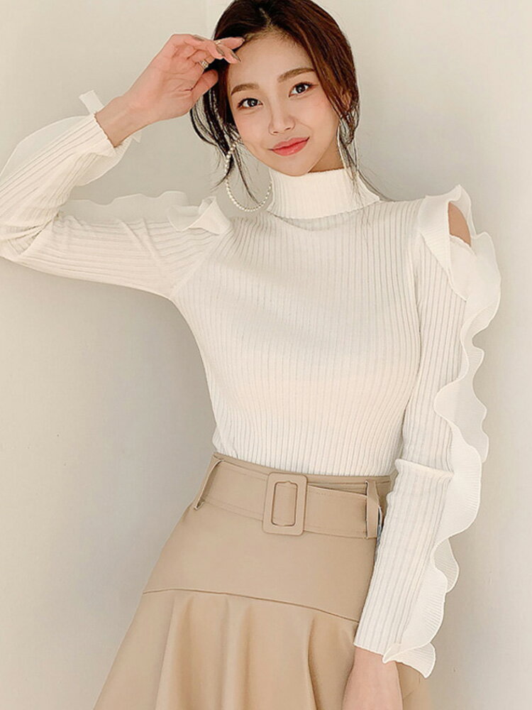 おしゃれニットシャツブラウスハイネ...