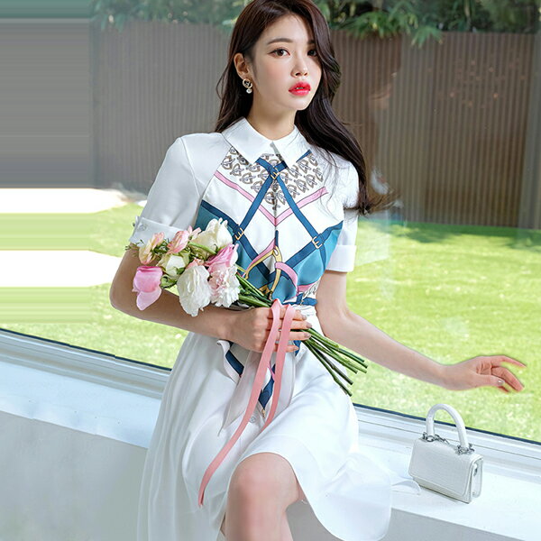 ご注文で当日配送 シャツワンピース 韓国ワンピース パーティーワンピース 姫系 お嬢様 上品 結婚式 ミニ お出かけや同窓会 卒業式などのセレモニーにも大活躍させられる一枚です Amw1742 レディースワンピース フレアワンピース レティース Aライン ミニワンピース
