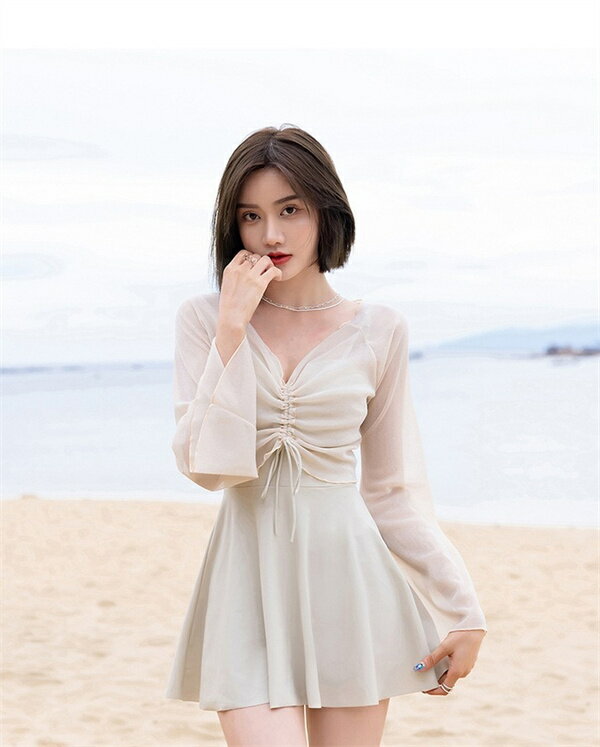 水着 レディース ワンピース ボレロ 2点セット 体型カバー おしゃれ かわいい オールインワン 無地 フレア カットアウト ハイウエスト ウエストマーク レーストップス キャンディスリーブ カシュクール ノンワイヤー 二の腕 ウエスト お尻 太もも カバーアップ