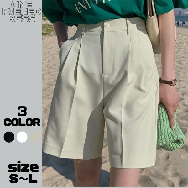 樂天商城 - レディース パンツ　ワイドパンツ　ショットパンツ　ハイウエスト　ゆったり　ハンズボン　シンプル　 ボトムス 大きいサイズ　フォーマル　ゆたっり　通勤　オフィスレディ　OL　ウエスト カジュアル 春夏 レディース韓国ファッションam640