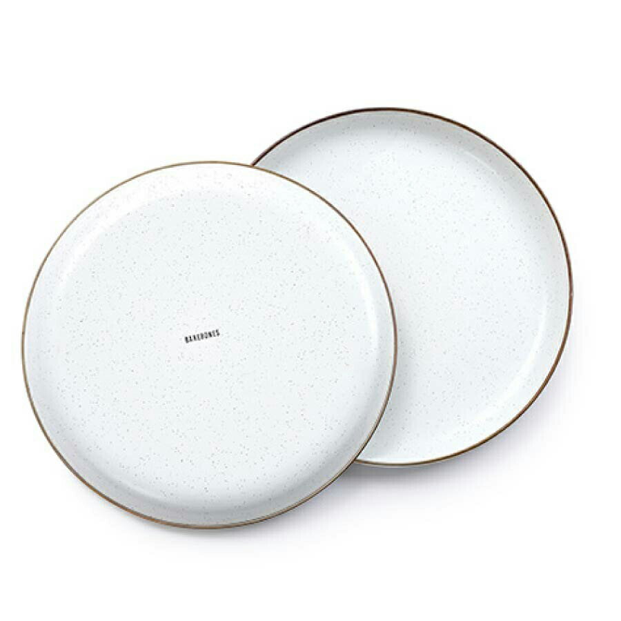 ベアボーンズリビング Barebones Living エナメルプレート 2個セット エッグシェル 20235023010000 [ホ..