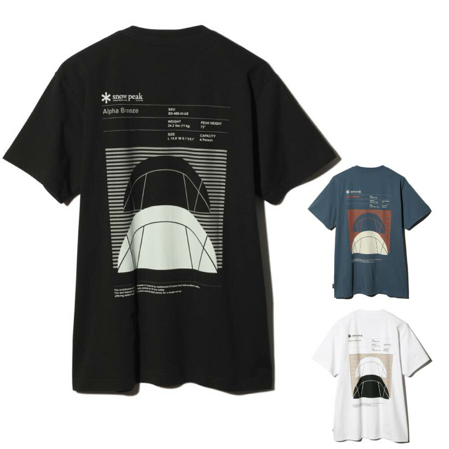 スノーピーク snow peak Alpha Breeze Typography T-Shirt TS-24SU001 Tシャツ
