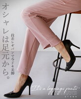 9/24 20時から残りわずか パンツ レディース ピンク 春 夏 秋 冬 ロング 着やせ効果 伸縮性 総ゴム ストレッチ ゆったり 体型カバー 大きいサイズ おしゃれ きれいめ シンプル カジュアル オシャレは足元から段差レギパンで今ドキ美脚 3/8＃＃2