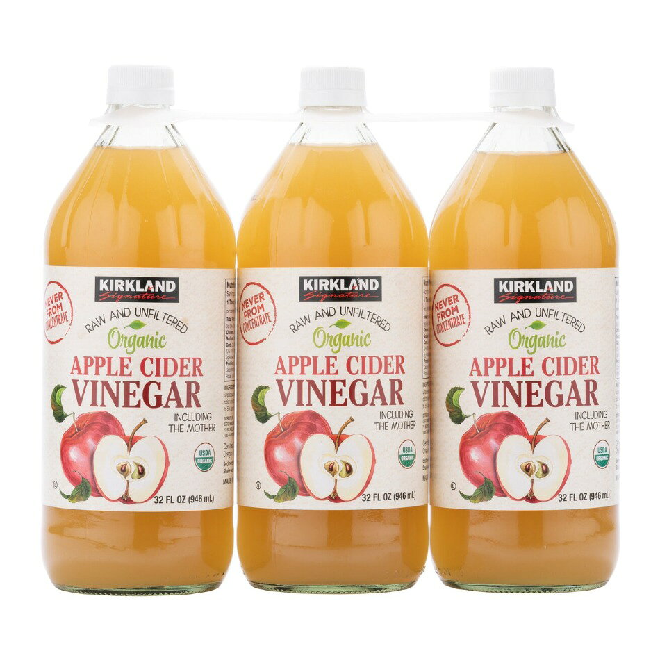 カークランドシグネチャー オーガニック アップルサイダー酢 946ml x 3本