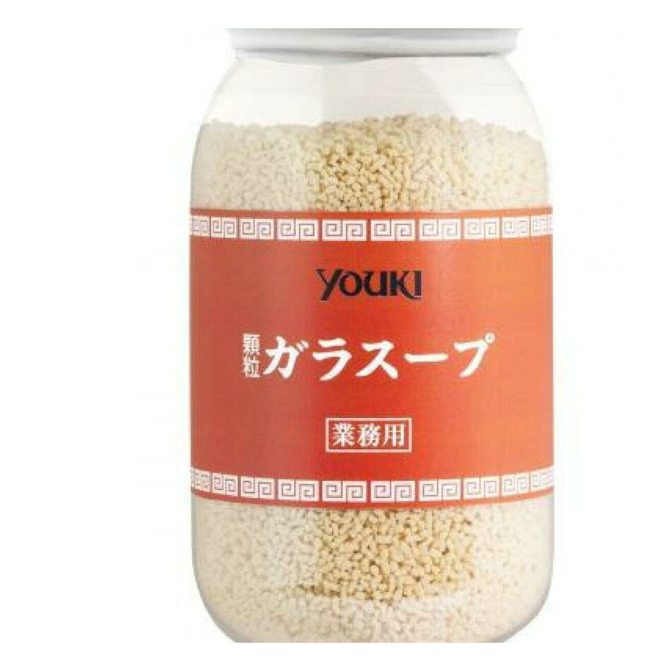 【商品の特徴】ユウキ顆粒 ガラスープ500g / 鶏ガラの旨みを凝縮した顆粒タイプ / 国内製造で安心の品質管理 / 顆粒タイプで溶けやすく、作業効率アップ / 抜群のコストパフォーマンス / 炒飯・スープ・焼きビーフン・洋食など幅広く活躍じっくり煮込んだ鶏ガラの旨みをギュッと凝縮した顆粒タイプの万能調味料。 これさえあれば、料理の“迷い”をなくして味の決まる、厨房の頼れる相棒。 プロの味を、ひとさじで再現してください。