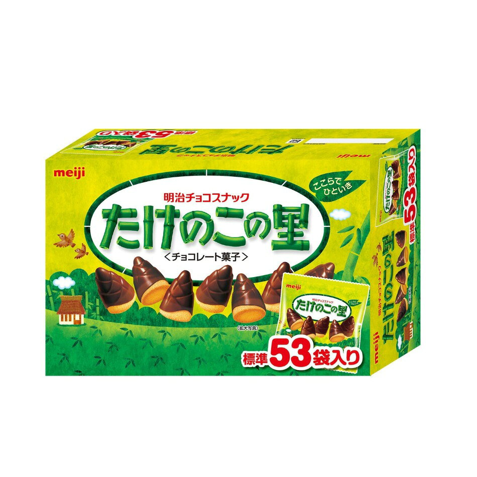 【商品の特徴】カカオが香るチョコレートとやさしい甘さのチョコレートの２層にサクサクのクッキーの組み合わせ / たけのこを模したかわいい形のチョコスナック / シェアに適した個装たけのこを模したかわいい形で、老若男女に楽しさと安心を提供する、一口サイズのチョコスナックです。みんなでシェアしたりおやつにおススメです。