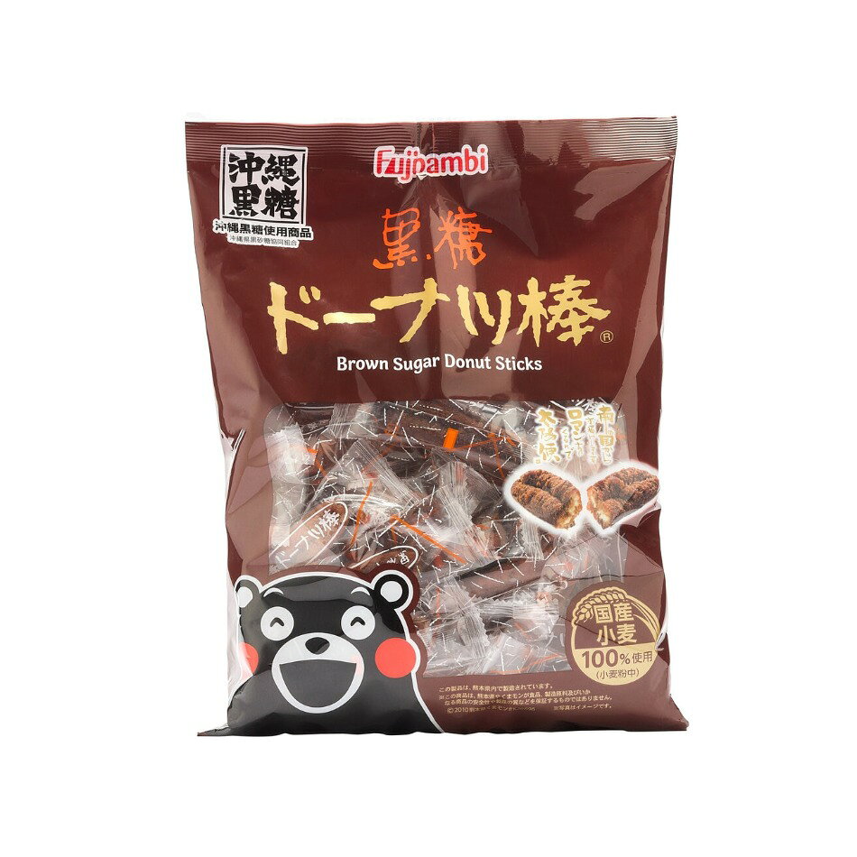 【商品の特徴】国内産小麦粉・沖縄県産黒糖を使用 / 700gの大容量 / 個包装のため食べやすくシェアも簡単 / 第24回全国菓子大博覧会　リッチモントクラブ賞受賞 / 第25回全国菓子大博覧会　名誉総裁賞受賞熊本の有名菓子メーカー、フジバンビの代表的商品です。食べやすい棒状のドーナッツでまわりはサックリ、中はしっとりとした独特な食感。甘すぎず油っこくないクセになる味で、どんな飲み物にもマッチします。幅広い年代に喜んで頂けるお菓子です。