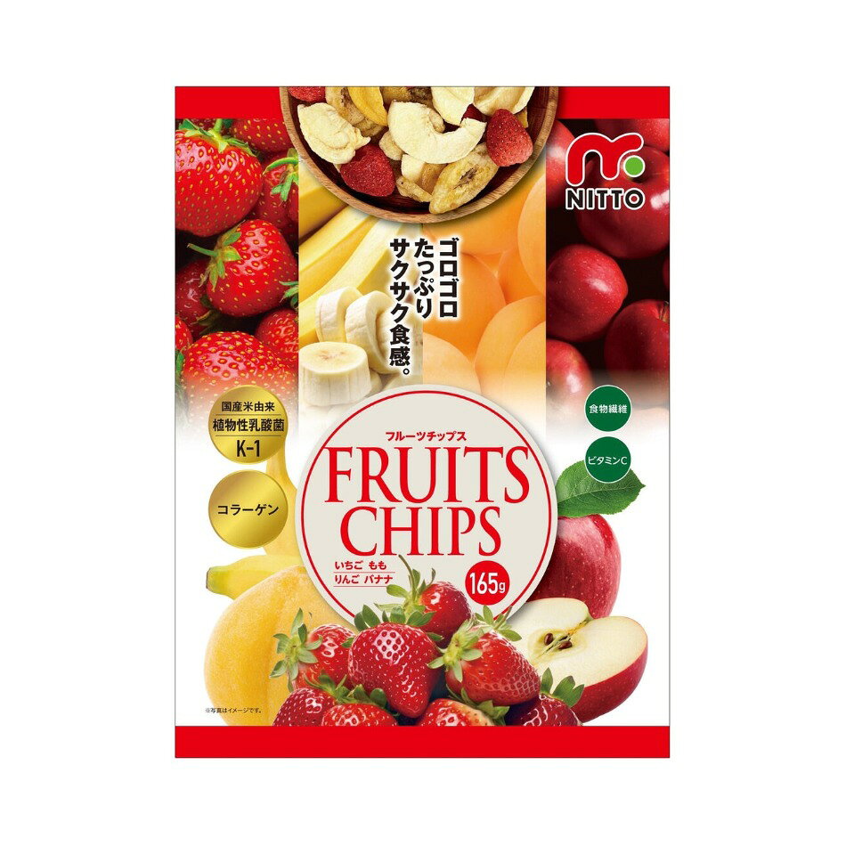 【商品の特徴】いちご、黄桃、りんご、バナナの4種のフルーツ / いちごは、フリーズドライ製法 / 黄桃・りんご・バナナは、バキュームフライ製法 / バラエティ豊かなアソートタイプ / 植物性乳酸菌K-1を配合 / 魚由来コラーゲンいちご、黄桃、りんご、バナナの4種のフルーツを、そのままサクッと軽いチップスに仕上げました。いちごは、フリーズドライ製法で仕上げ、風味や香り、栄養素をそのまま閉じ込めました。黄桃・りんご・バナナは、バキュームフライ製法により、素材本来の“風味”や“香り”を損なうことなく、軽やかでサクサクとした食感に仕上げています。フルーツ本来の豊かな香りと甘みをギュッと凝縮し、自然なおいしさをお楽しみいただけます。 1袋でさまざまな味わいや食感を楽しめる、バラエティ豊かなアソートタイプ。ヨーグルトやアイスクリームのトッピングはもちろん、ケーキやデザートのデコレーションにもおすすめです。 植物性乳酸菌K-1を配合し、腸内環境の維持や肌の健康維持など、多方面からサポート。さらに、魚由来コラーゲンを加え、内側からの美と健康をサポートします。