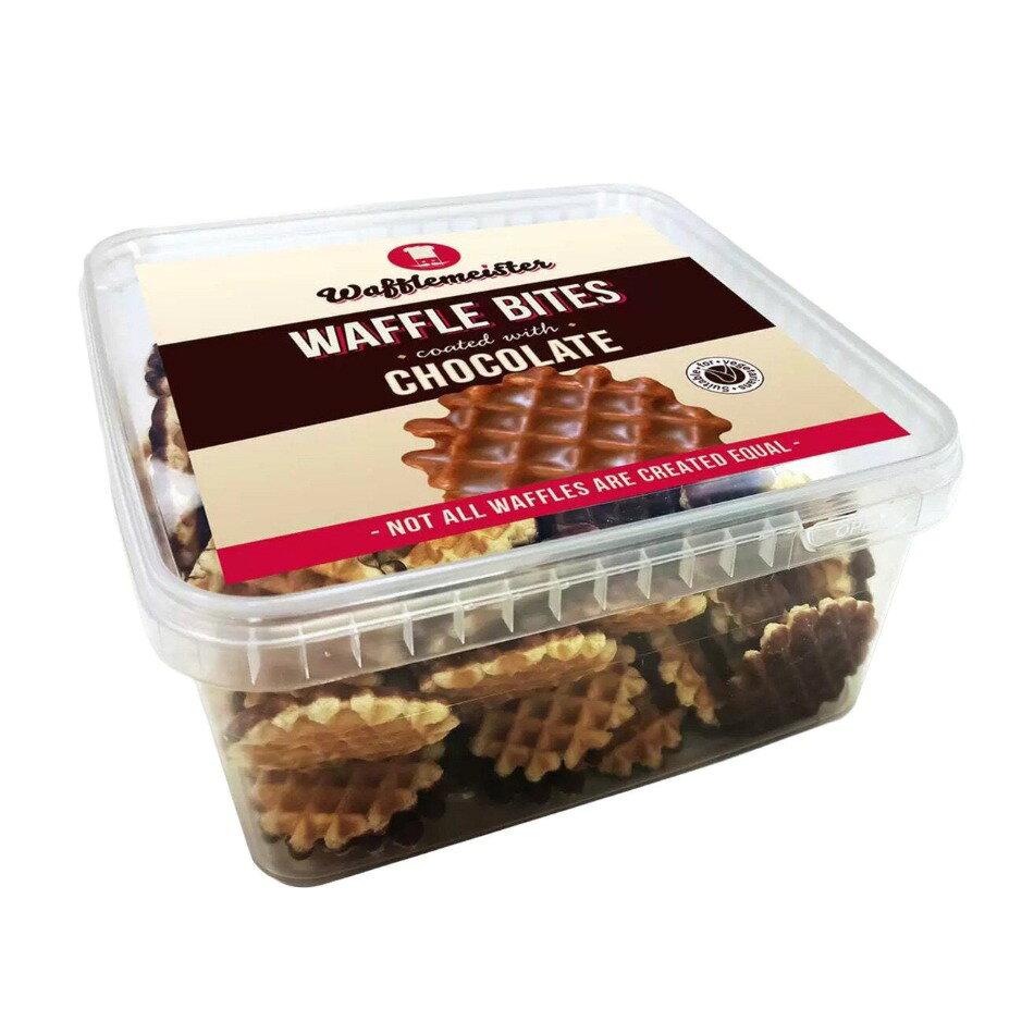 【商品の特徴】ベルギーチョコレートでコーティング / シェアにおススメ / 700gワッフルマイスターのベルギーチョコレートミニワッフルバイトは、ミルクチョコレートをかけたサクサクのワッフルです。 そのまま食べても、生クリームやアイスをたっぷり乗せても美味しくお召し上がりいただけます。