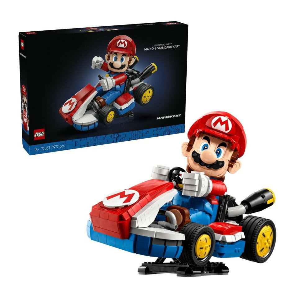 【商品の特徴】大人向けのレゴ®スーパーマリオ™ セット – スタンダードカートに乗ったマリオを組み立てることができます / 迫力たっぷり – 頭と腕が動く可動フィギュアのマリオをのせたスタンダードカートが、ドリフトやスピード走行しているようにディスプレイできるスタンド付きです / 組み立てに夢中 – 高度な組み立てスキルを必要とするやりがいたっぷりなセットには、わかりやすい組み立て説明書が付属し、レゴ組み立て初心者にも安心してお楽しみいただけます / スーパーマリオ™のホームデコ – スーパーマリオファンの自宅やオフィスのどこに飾っても迫力満点 / コレクターズアイテム – 長年のスーパーマリオ™ファンへ、遊びと創造に浸りながら童心に戻れるひと時を贈りませんか / LEGO® Builderアプリ対応セット – アプリではデジタル版組み立て説明書をご覧いただけます。また、立体表示されたモデルを拡大・回転しながら組み立て、途中で止めたところからいつでも再開できる3Dツール付きです / レゴ®スーパーマリオ™ シリーズ – クリエイティブな遊びを通して、心身の緊張を解きほぐすセットが種類豊富に揃っています / サイズ – （約）高さ22cm ｘ 長さ32cm ｘ 幅19cm／ピース数：1,972マリオカート™シリーズにかける情熱をカタチにしよう。スタンダードカートに乗ったマリオの頭と腕を動かしてポーズを決め、スタンドに乗せて角度をつければドリフトやスピード走行しているようにもディスプレイ可能。マリオカートに熱くなる熟練ファンのためのホームデコです。