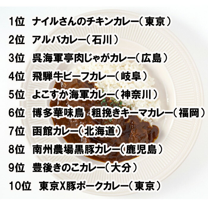 ご当地カレーギフト ご当地カレー詰合せセット 無料ラッピング *人気ご当地カレーセット 当店人気ランキングセット10種*　内祝い 景品 記念品カレー お父さん誕生日　保存食 備蓄食　冬ギフト　バレンタイン格安通販　バレンタイン　人気　ランキング