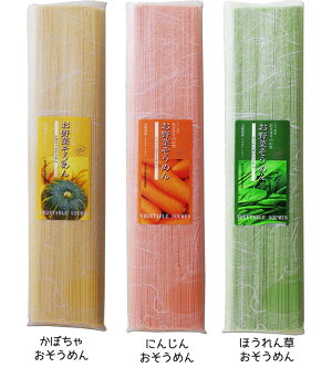 熊本県野菜の素麺セット お野菜そうめんギフトセット 3袋 かぼちゃ・人参・ほうれん草のお素麺 熊本県あさぎり農園 冷製パスタ 冷やし麺 カラフル素麺 そうめんセット 素麺セット 夏ギフト お中元 御中元 お歳暮 御歳暮 記念品 お年賀