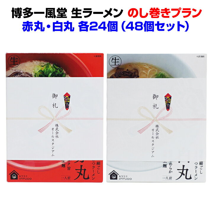 名入れ ありがとう 一風堂生ラーメンまとめ買い 熨斗*博多一風堂生ラーメン白丸赤丸・のし巻きプラン 各24個 48個セット*一風堂ラーメン記念品大量 博多豚骨ラーメン 麺景品 らーめん景品 ラーメンプチギフト 御礼 引き出物 結婚式 ありがとう販促品 日本土産 お土産