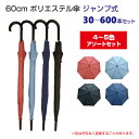 ポリエステル傘 60cm カラー4〜5色アソート ジャンプ式 30〜600本セット グラスファイバー骨 #512 長傘 雨傘 かさ 男女兼用 メンズ レディース...
